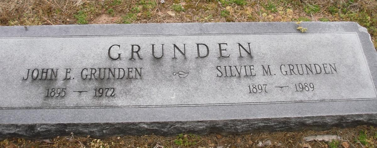 OK, Grove, Olympus Cemetery, Grunden, John E. & Silvie M. Headstone