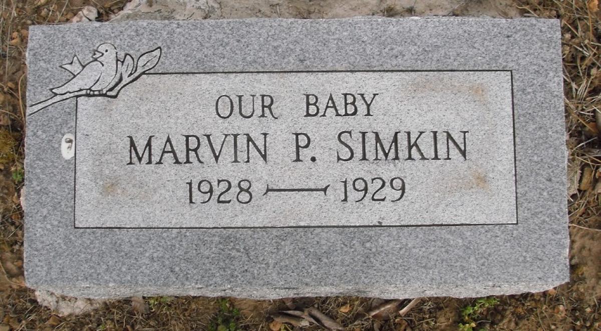OK, Grove, Olympus Cemetery, Simkin, Marvin P. Headstone