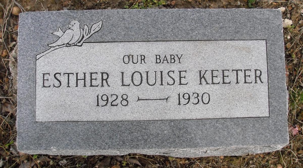 OK, Grove, Olympus Cemetery, Keeter, Esther Louise Headstone