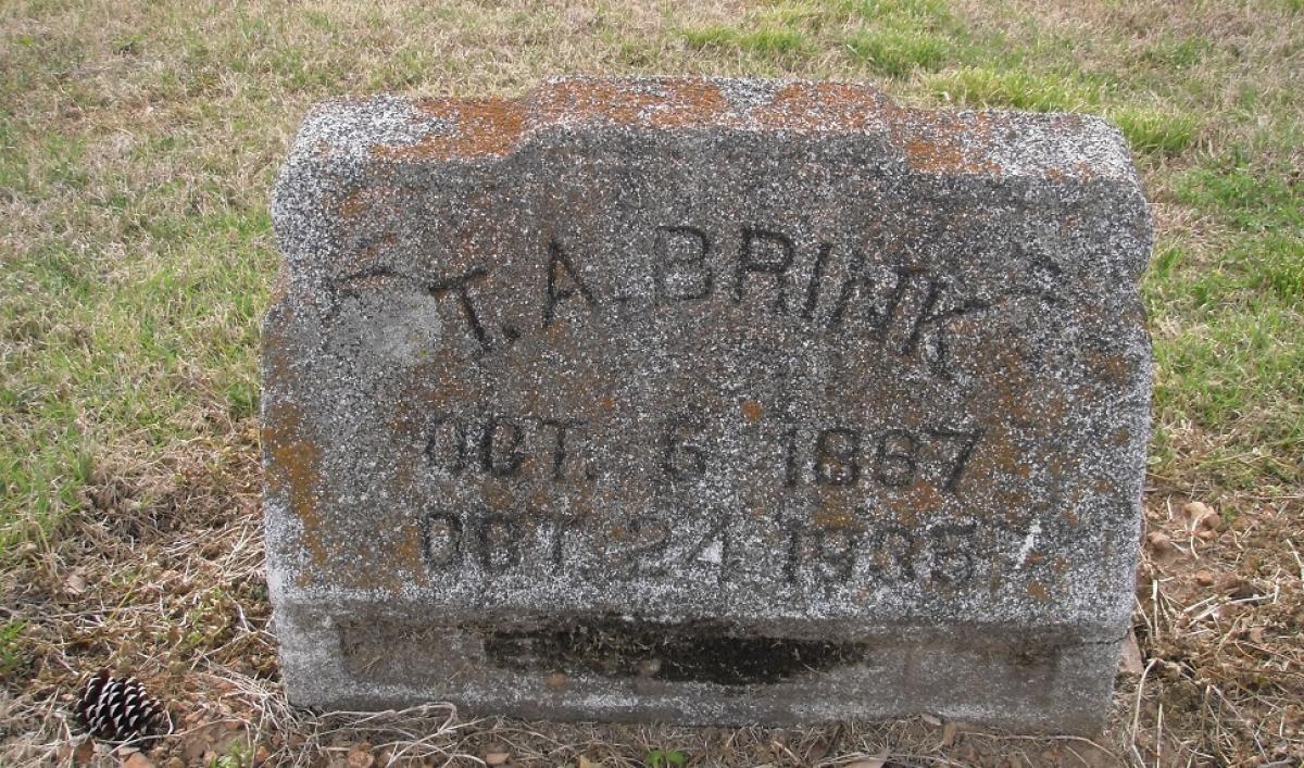 OK, Grove, Olympus Cemetery, Brink, T. A. Headstone