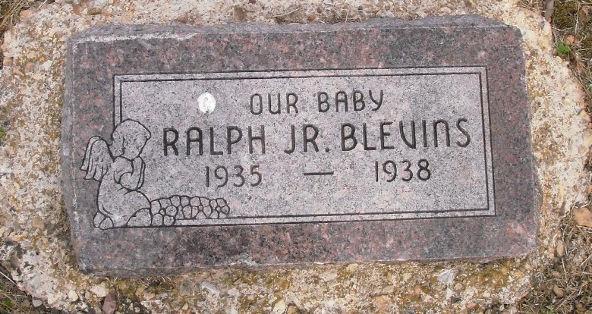OK, Grove, Olympus Cemetery, Blevins, Ralph Jr. Headstone