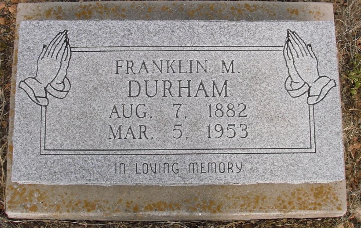 OK, Grove, Olympus Cemetery, Durham, Franklin M. Headstone