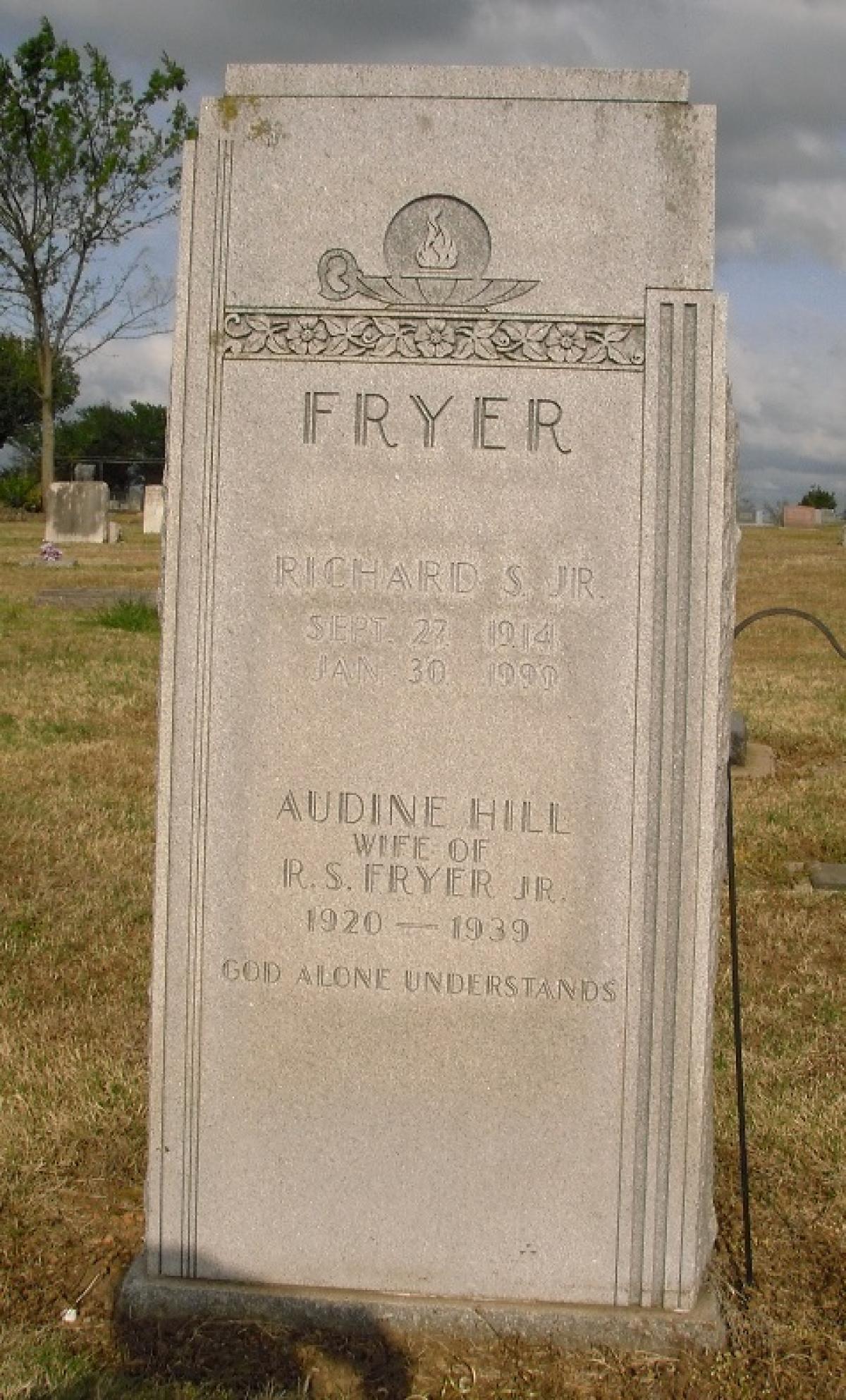 OK, Grove, Olympus Cemetery, Fryer, Richard S. Jr. & Audine (Hill) Headstone