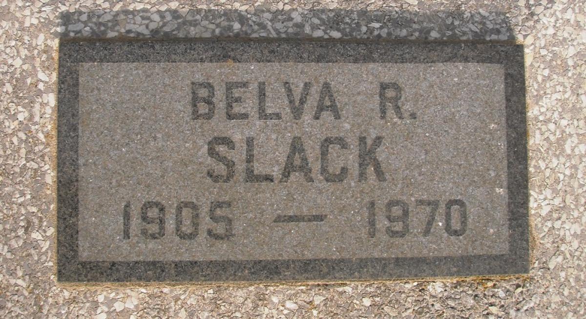 OK, Grove, Olympus Cemetery, Slack, Belva R. Headstone