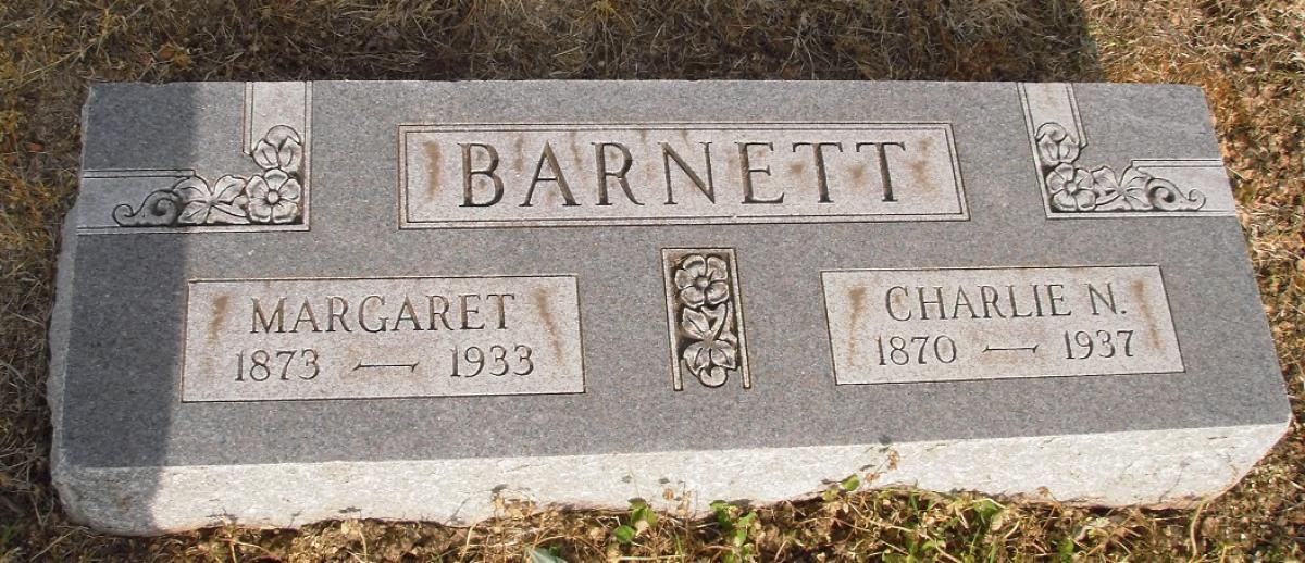 OK, Grove, Olympus Cemetery, Barnett, Charlie N. & Margaret Headstone