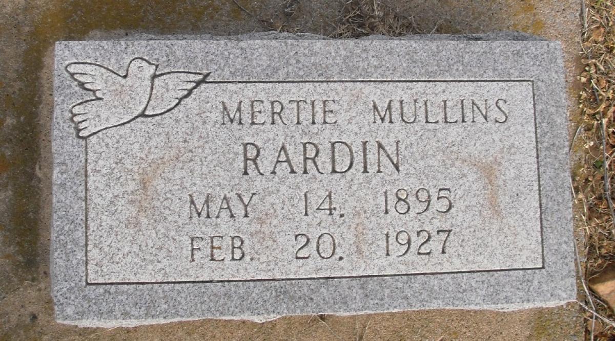 OK, Grove, Olympus Cemetery, Rardin, Mertie (Mullins) Headstone