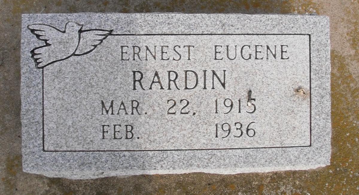 OK, Grove, Olympus Cemetery, Rardin, Ernest Eugene Headstone