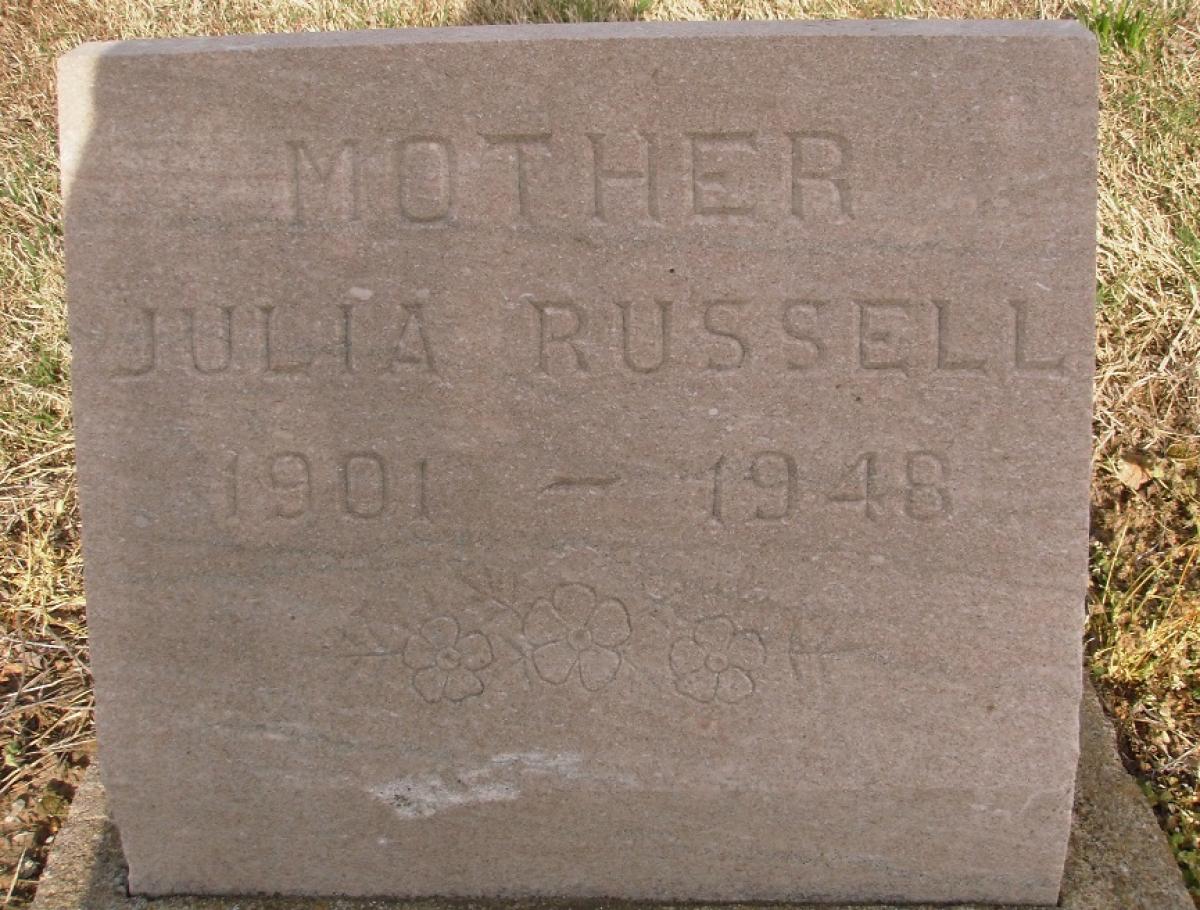 OK, Grove, Olympus Cemetery, Russell, Julia Headstone