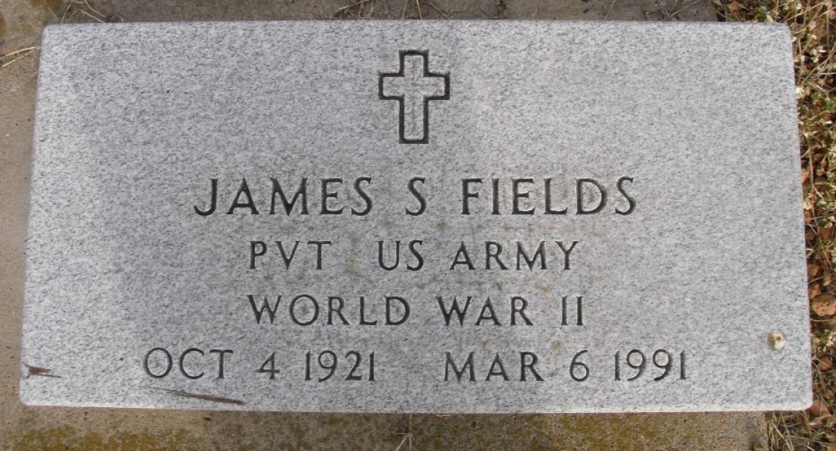 OK, Grove, Olympus Cemetery, Fields, James S. Military Headstone