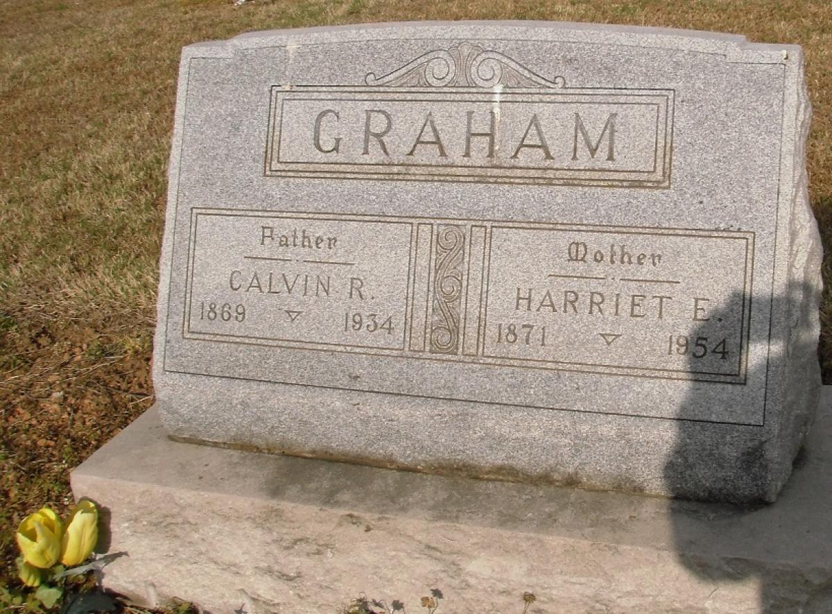 OK, Grove, Olympus Cemetery, Graham, Calvin R. & Harriet E. Headstone