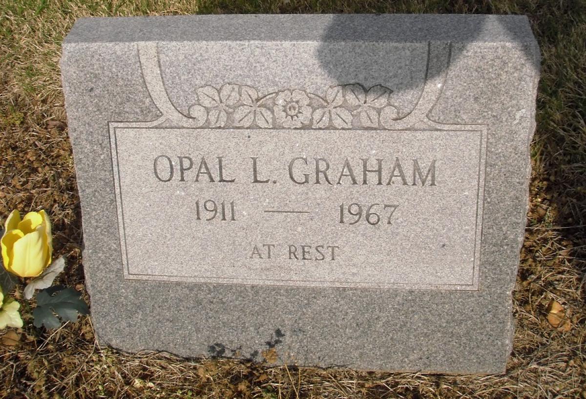 OK, Grove, Olympus Cemetery, Graham, Opal L. Headstone