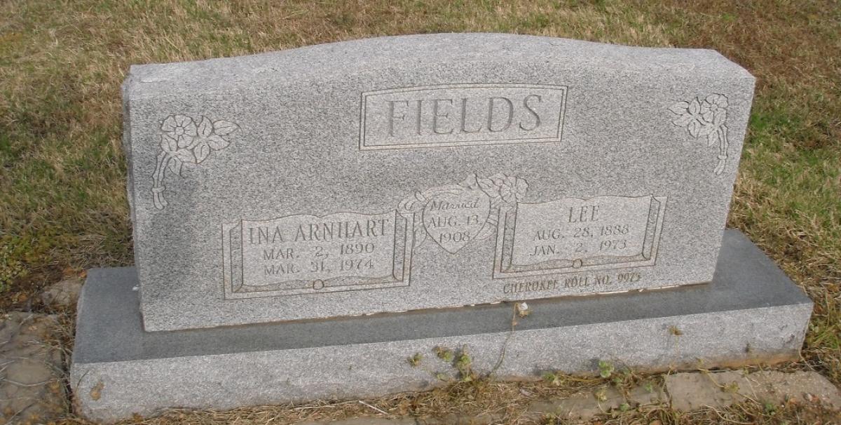 OK, Grove, Olympus Cemetery, Fields, Lee & Ina (Arnhart) Headstone