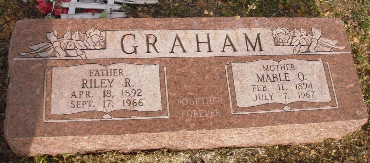 OK, Grove, Olympus Cemetery, Graham, Riley R. & Mable O. Headstone