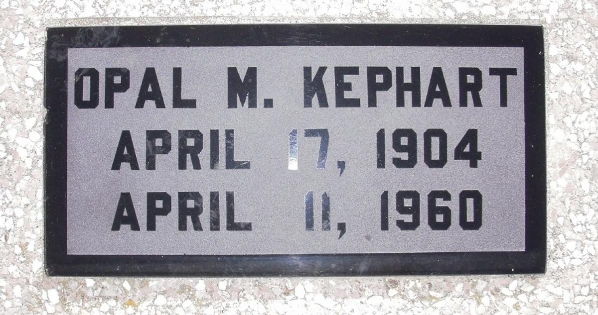 OK, Grove, Olympus Cemetery, Kephart, Opal M. Headstone