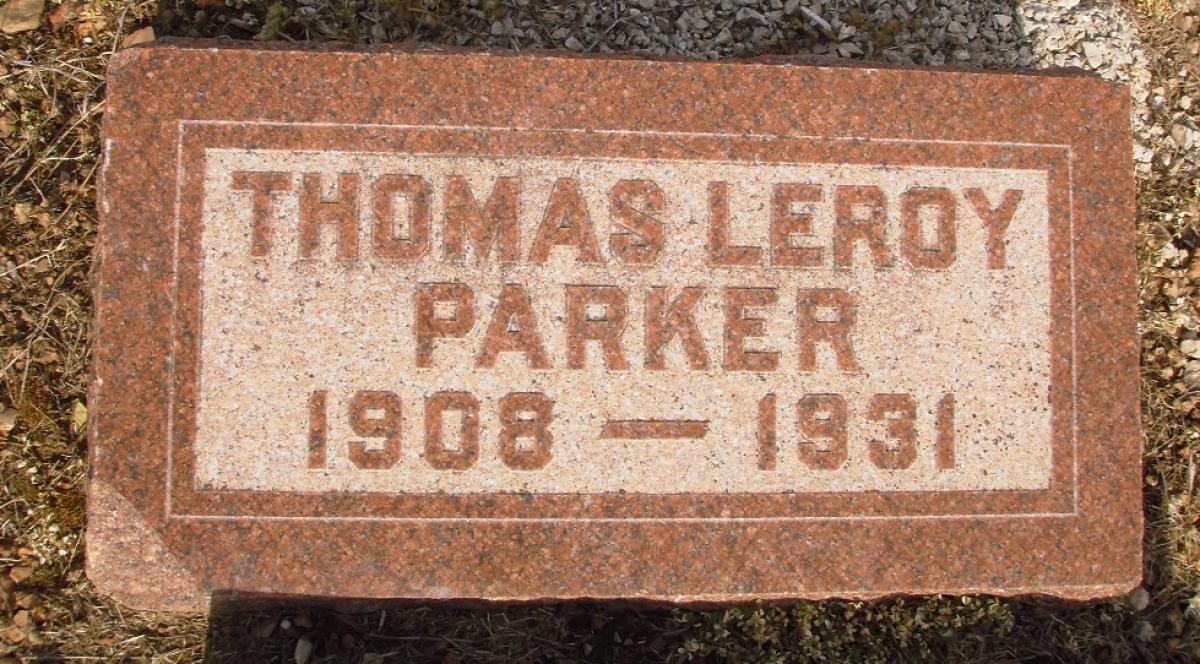 OK, Grove, Olympus Cemetery, Parker, Thomas Leroy Headstone