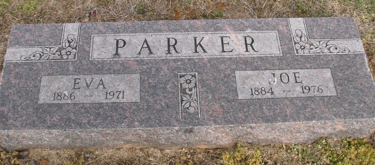 OK, Grove, Olympus Cemetery, Parker, Joe & Eva Headstone