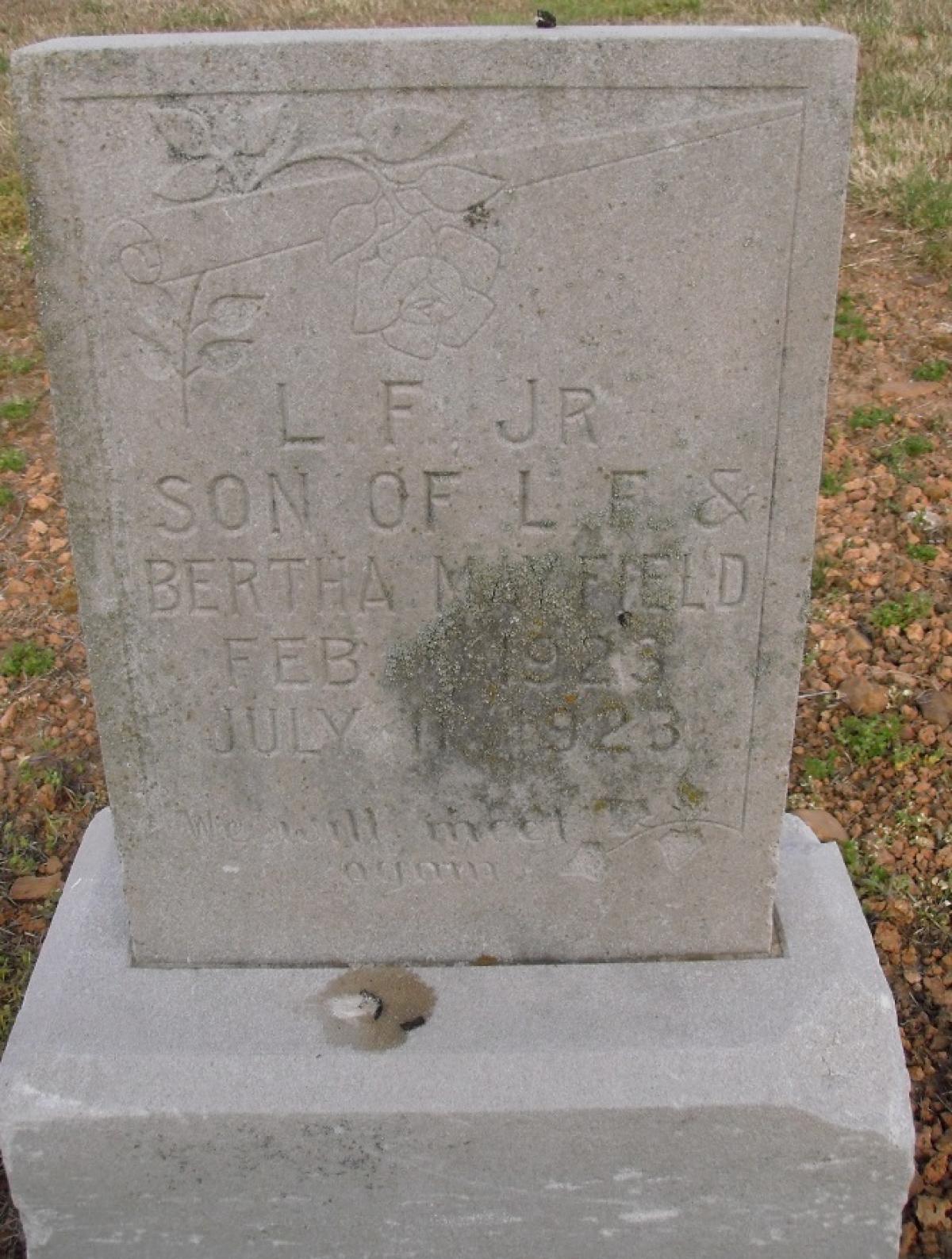 OK, Grove, Olympus Cemetery, Mayfield, L. F. Jr. Headstone
