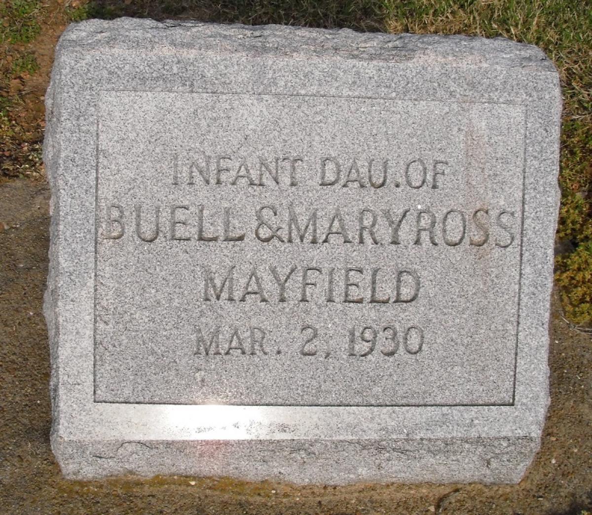 OK, Grove, Olympus Cemetery, Mayfield, Infant Daughter Headstone