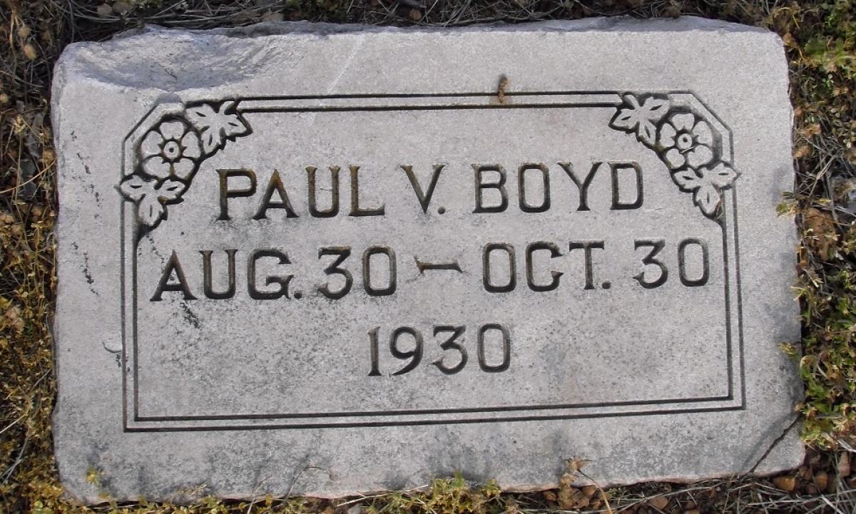 OK, Grove, Olympus Cemetery, Boyd, Paul V. Headstone