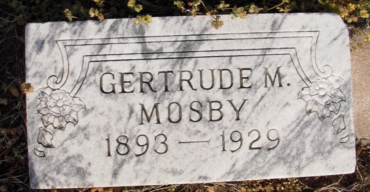 OK, Grove, Olympus Cemetery, Mosby, Gertrude M. Headstone