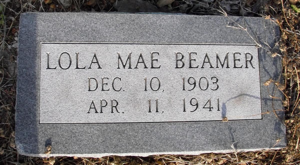 OK, Grove, Olympus Cemetery, Beamer, Lola Mae Headstone