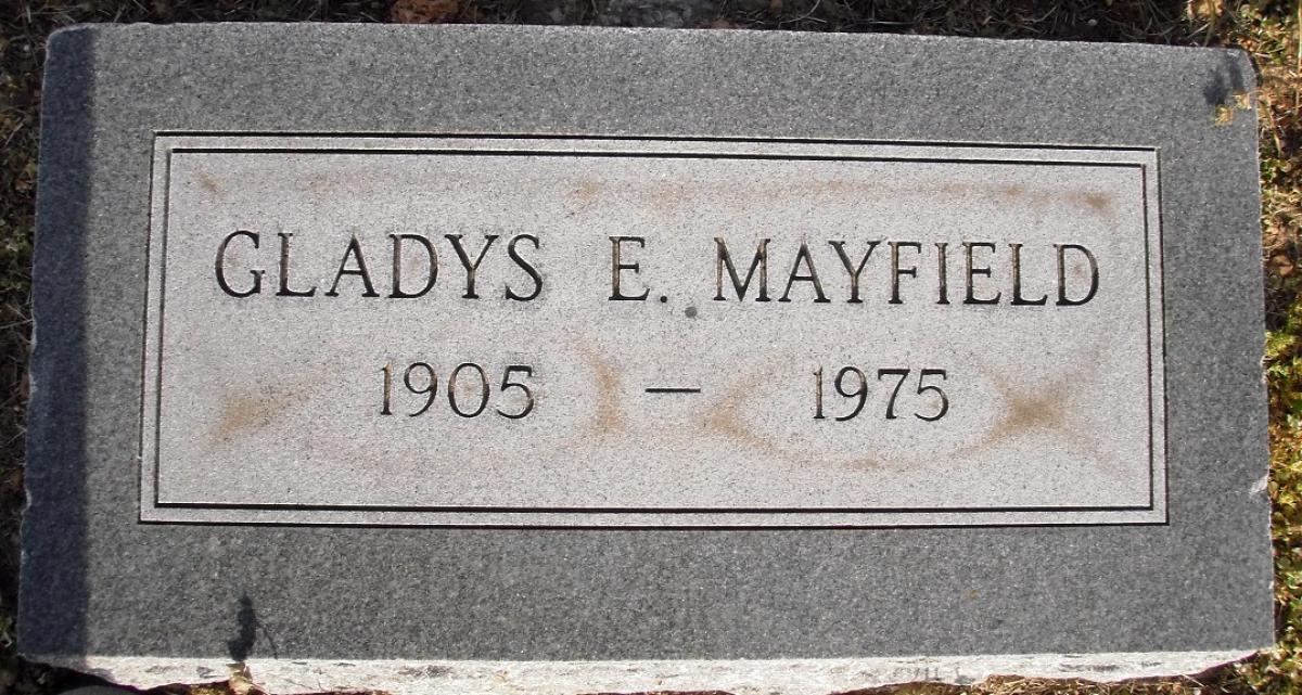 OK, Grove, Olympus Cemetery, Mayfield, Gladys E. Headstone