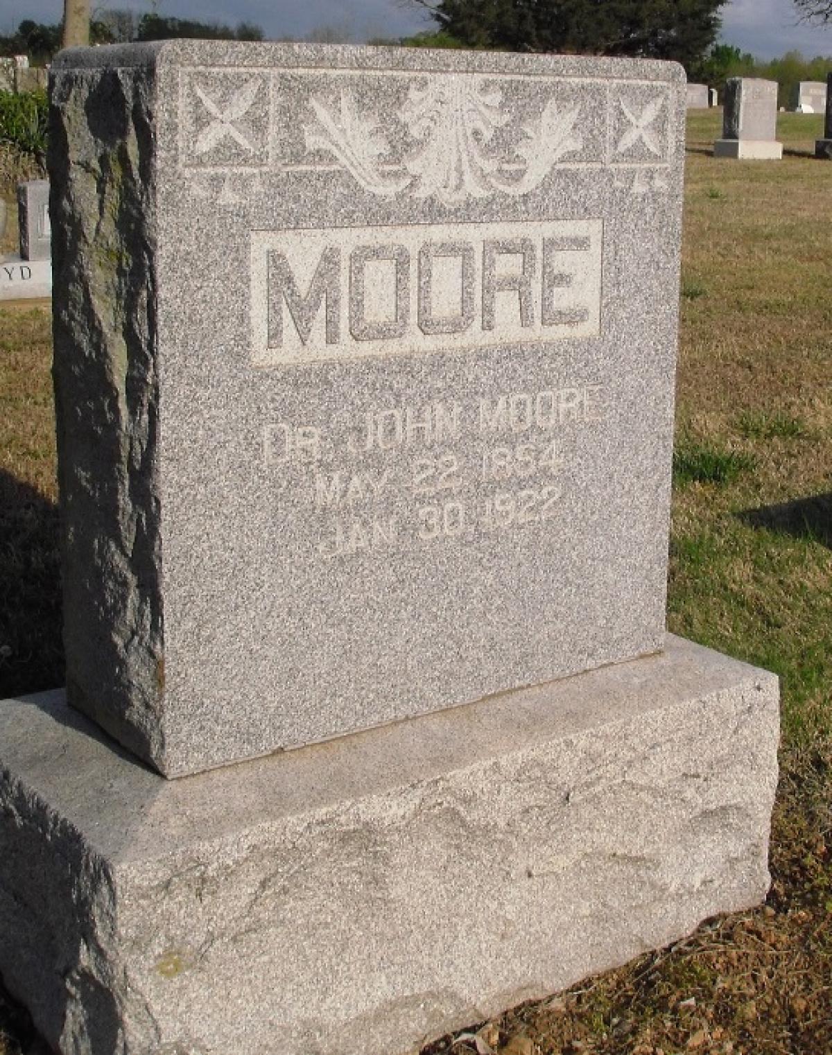OK, Grove, Olympus Cemetery, Moore, John Dr. Headstone