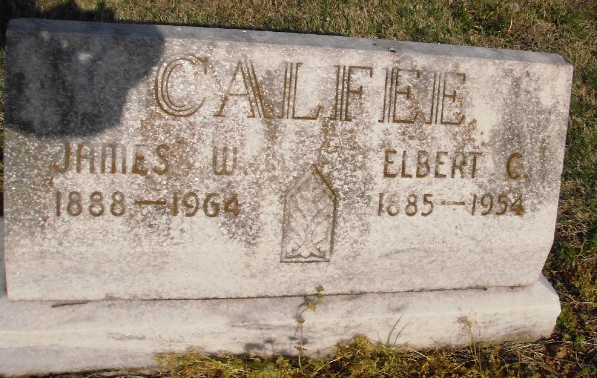 OK, Grove, Olympus Cemetery, Calfee, James Walter & Elbert C. Headstone