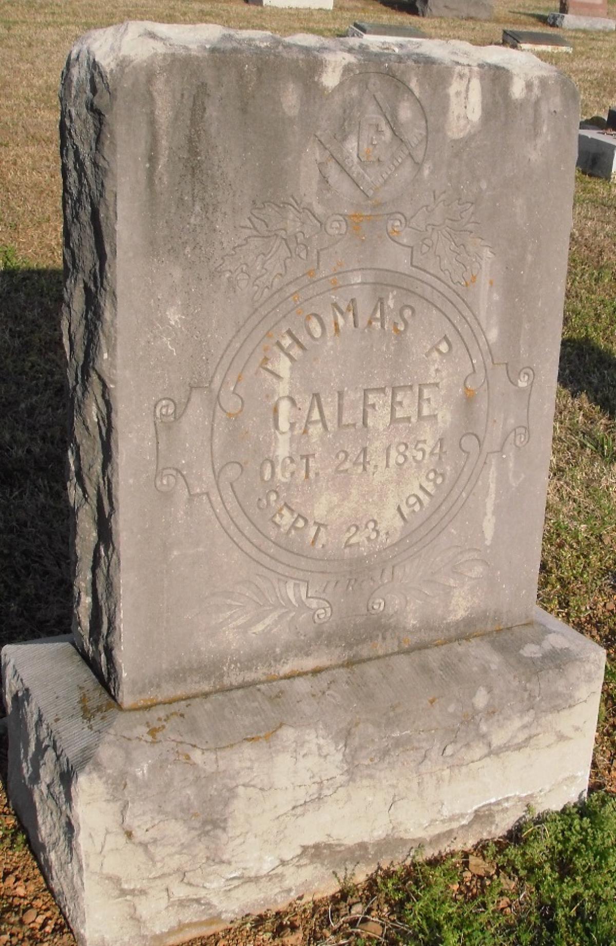 OK, Grove, Olympus Cemetery, Calfee, Thomas P. Headstone
