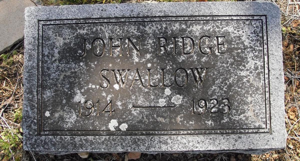OK, Grove, Olympus Cemetery, Swallow, John Ridge Headstone
