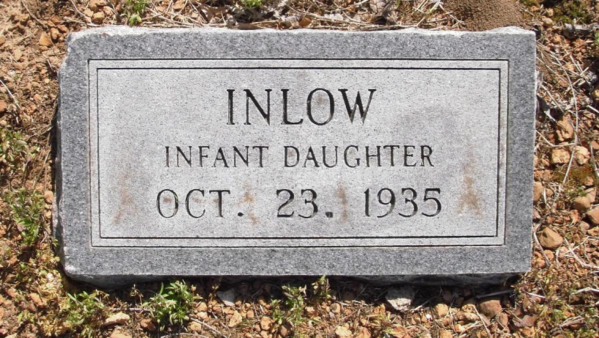 OK, Grove, Olympus Cemetery, Inlow, Infant Daughter (1935) Headstone
