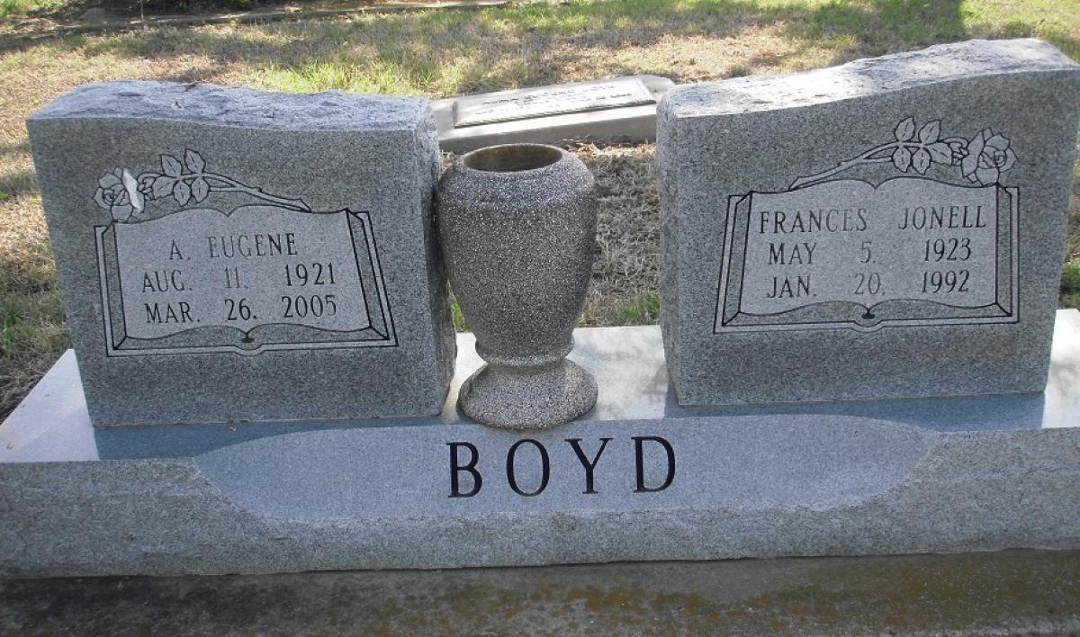 OK, Grove, Olympus Cemetery, Boyd, Alma Eugene & Frances Jonell Headstone
