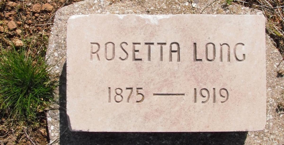 OK, Grove, Olympus Cemetery, Long, Rosetta Headstone