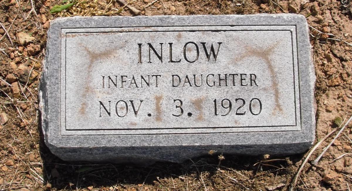 OK, Grove, Olympus Cemetery, Inlow, Infant Daughter (1920) Headstone