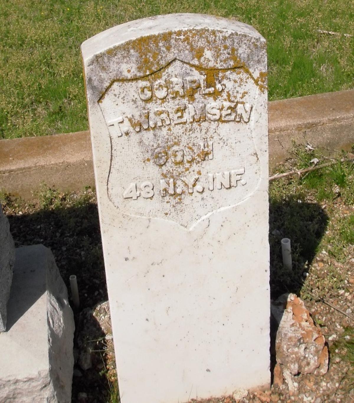 OK, Grove, Olympus Cemetery, Remsen, T. W. Military Headstone