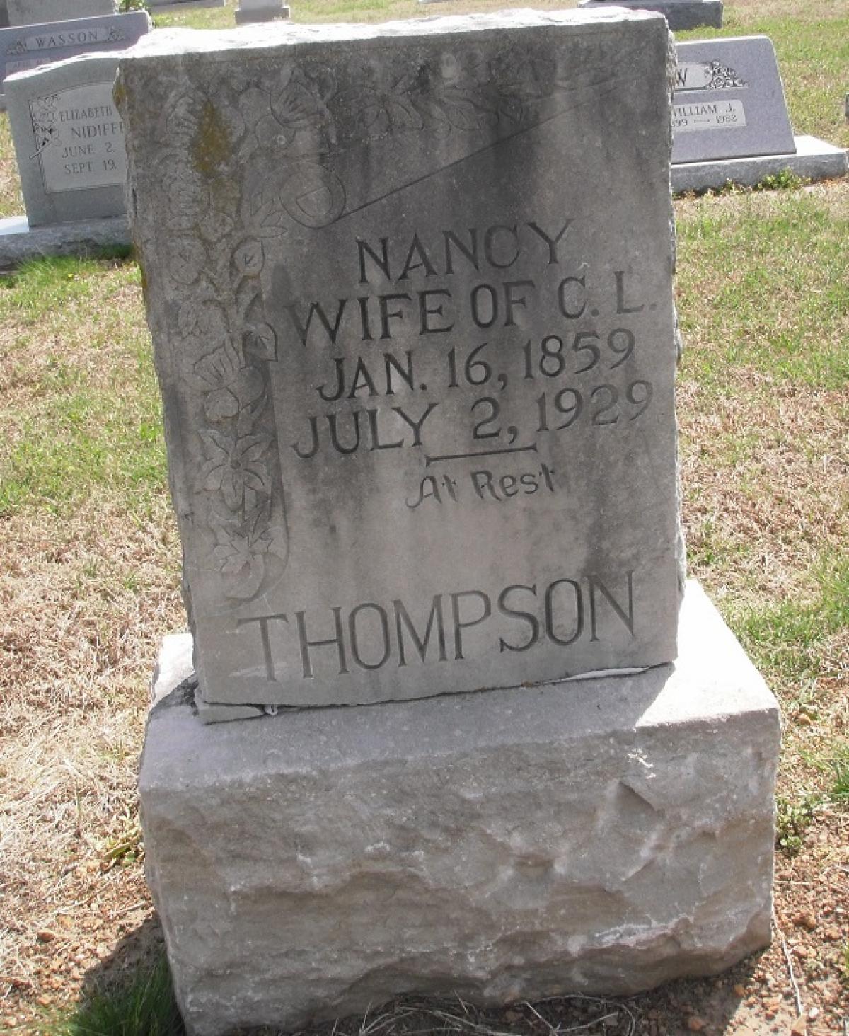 OK, Grove, Olympus Cemetery, Thompson, Nancy Headstone