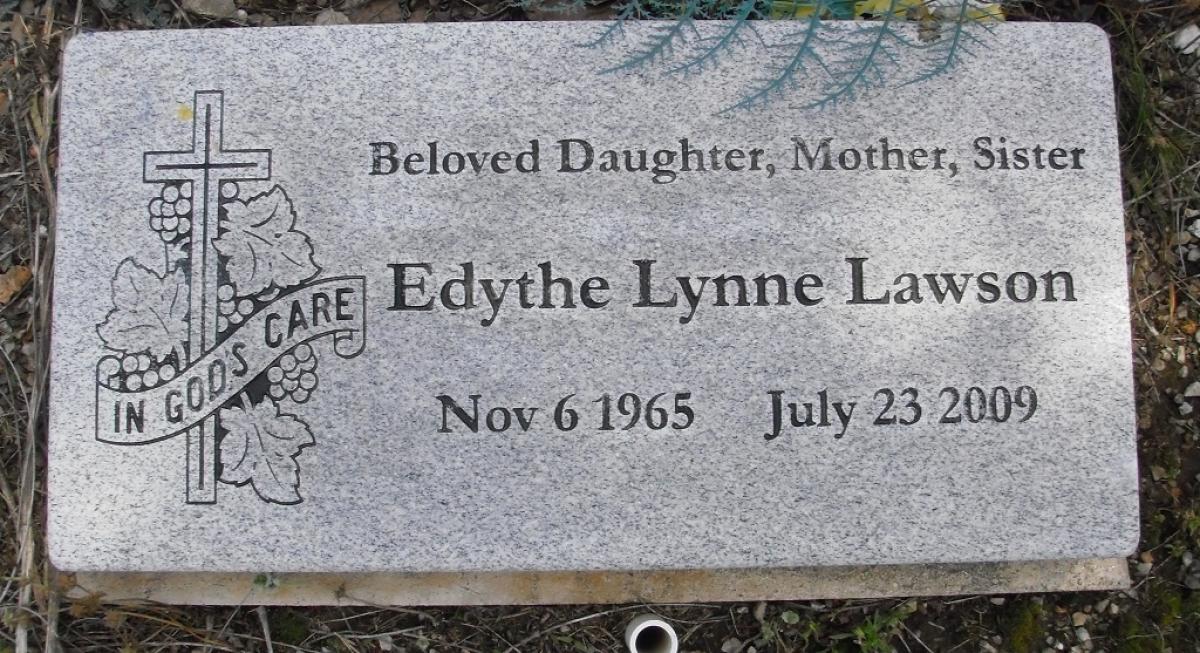 OK, Grove, Olympus Cemetery, Lawson, Edythe Lynne Headstone