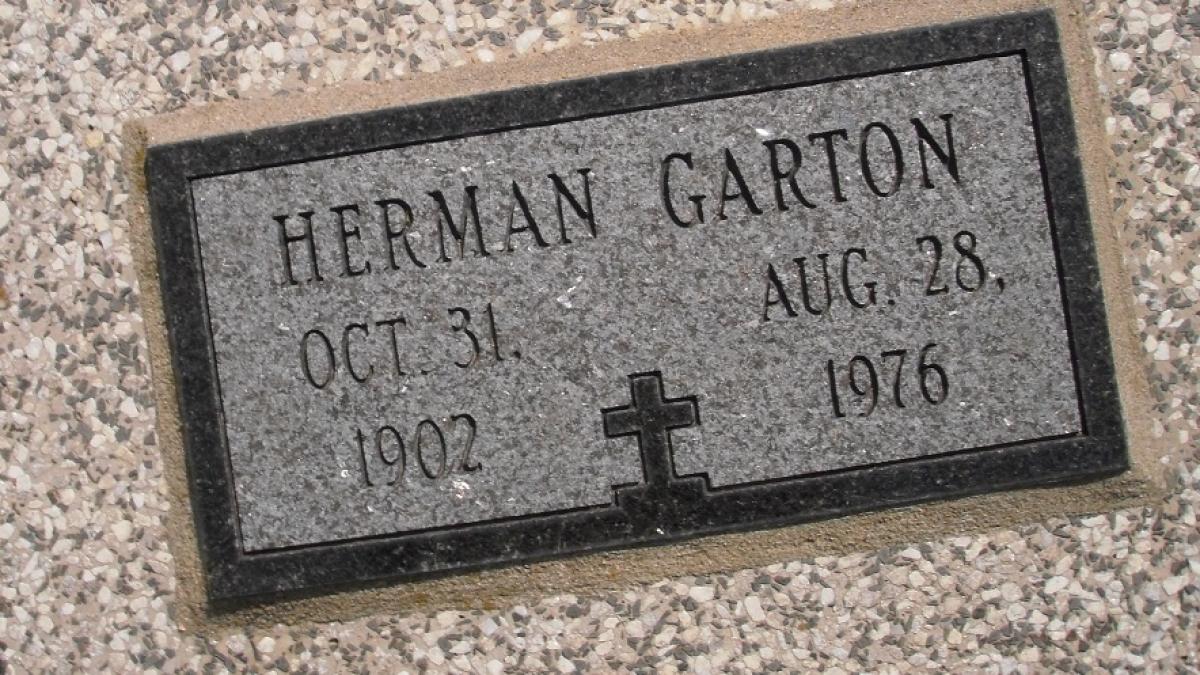 OK, Grove, Olympus Cemetery, Garton, Herman Headstone