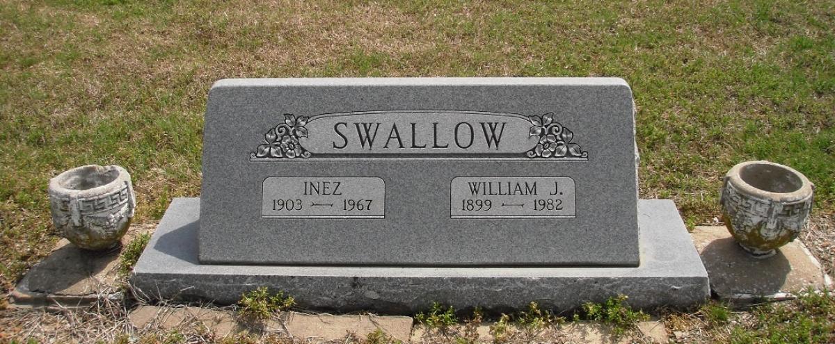 OK, Grove, Olympus Cemetery, Swallow, William J. & Inez Headstone
