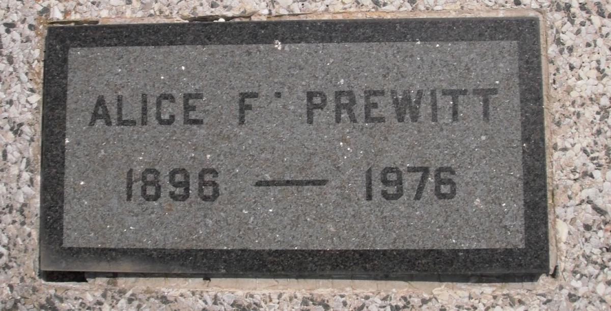 OK, Grove, Olympus Cemetery, Prewitt, Alice F. Headstone
