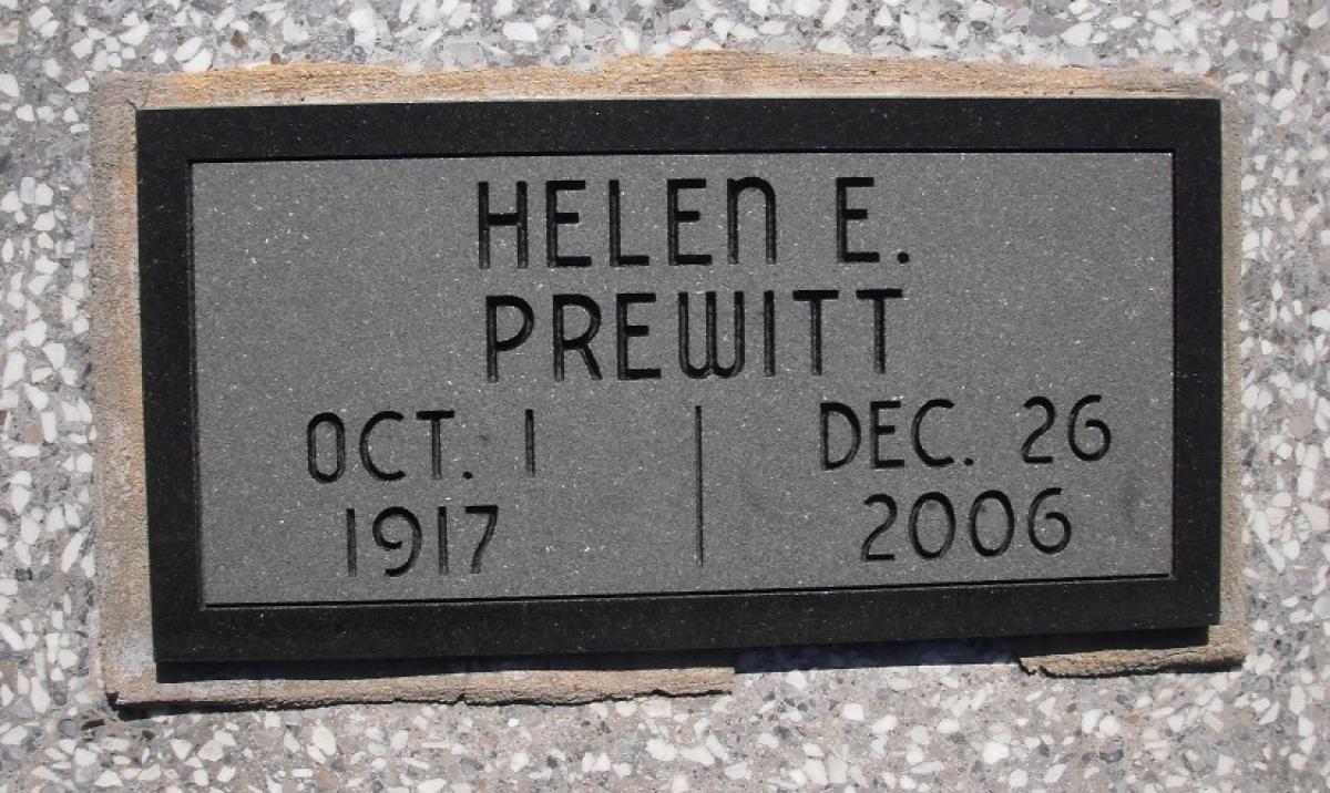 OK, Grove, Olympus Cemetery, Prewitt, Helen E. Headstone