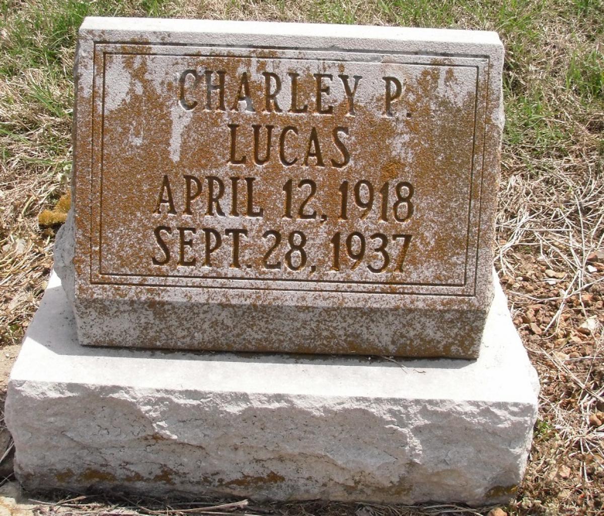 OK, Grove, Olympus Cemetery, Lucas, Charley P. Headstone