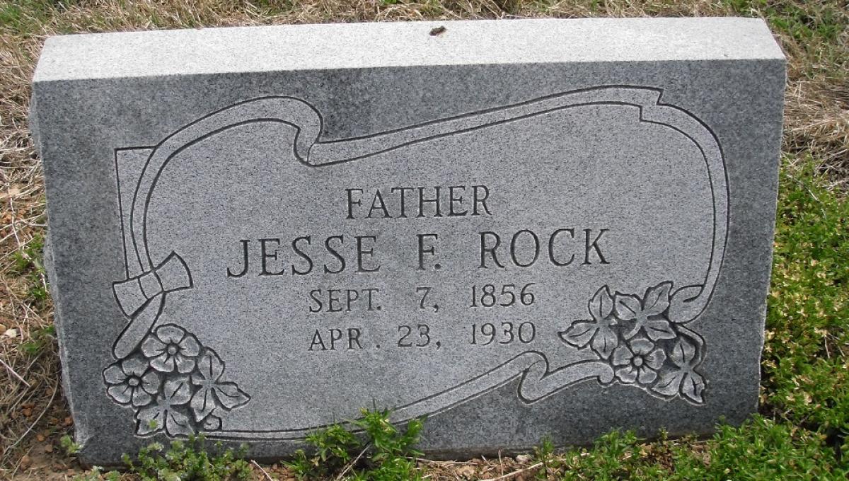 OK, Grove, Olympus Cemetery, Rock, Jesse F. Headstone