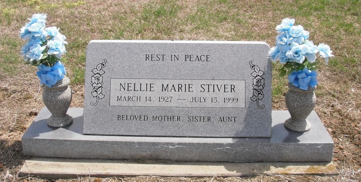 OK, Grove, Olympus Cemetery, Stiver, Nellie Marie Headstone