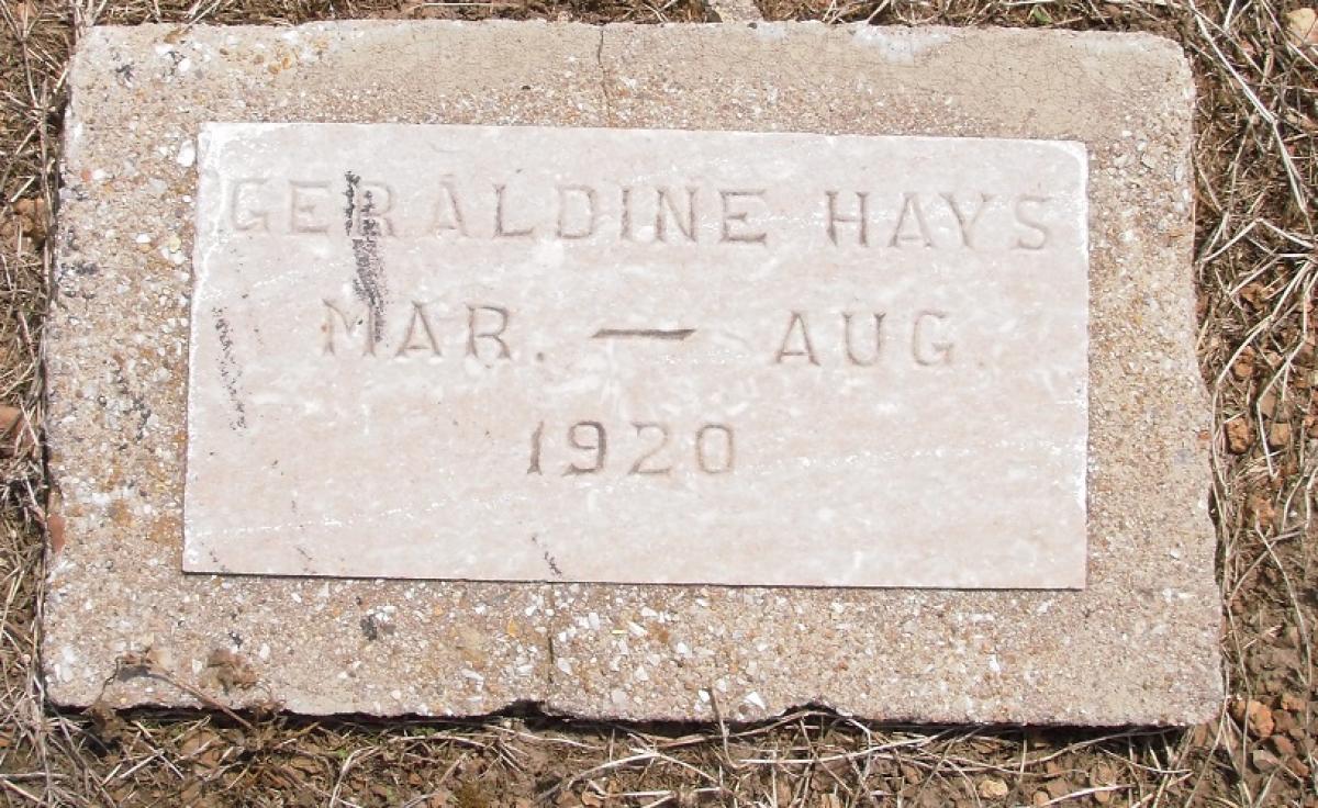OK, Grove, Olympus Cemetery, Hays, Geraldine Headstone