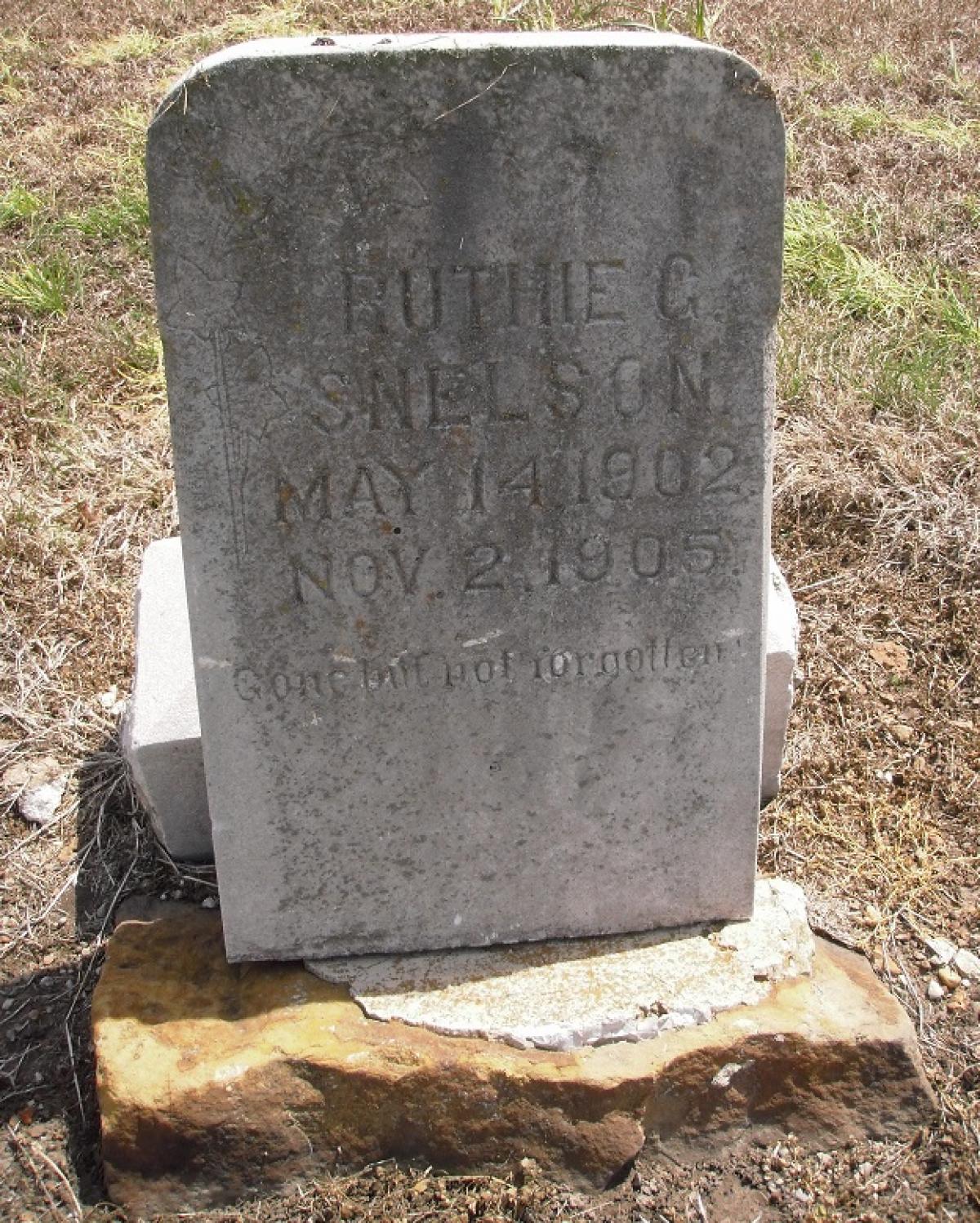 OK, Grove, Olympus Cemetery, Snelson, Ruthie G. Headstone