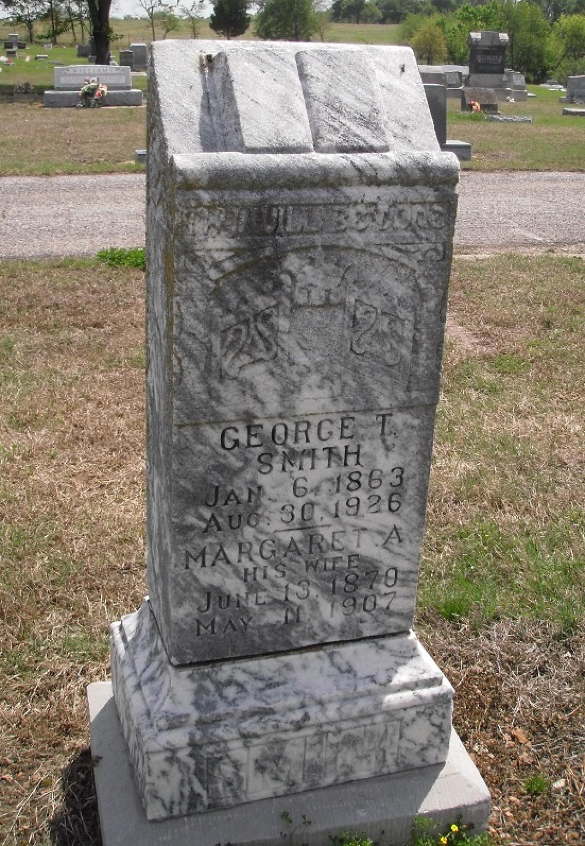 OK, Grove, Olympus Cemetery, Smith, George T. & Margaret A. Headstone