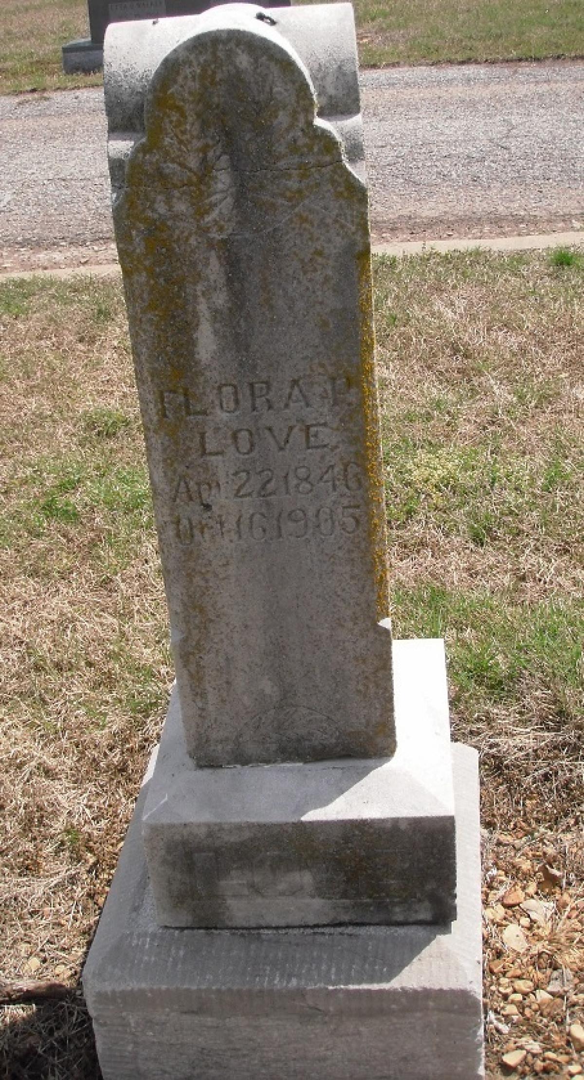 OK, Grove, Olympus Cemetery, Love, Flora P. Headstone
