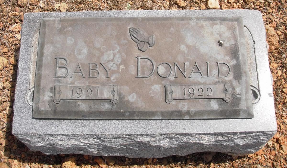 OK, Grove, Olympus Cemetery, Unknown, Donald (Baby) Headstone