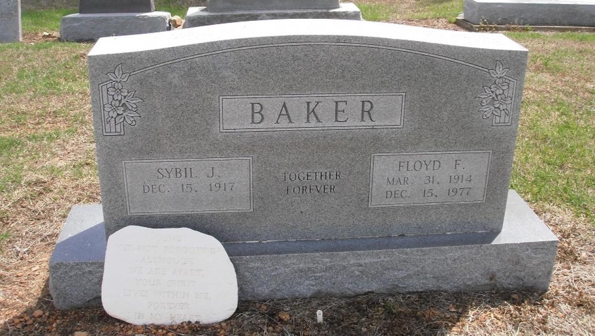 OK, Grove, Olympus Cemetery, Baker, Floyd F. & Sybil J. Headstone